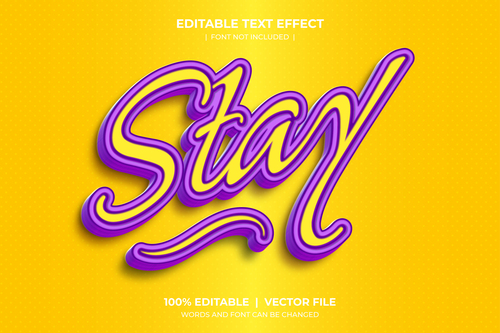 Stay 3D vector text effect