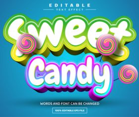 Sweet candy 3D vector text effect