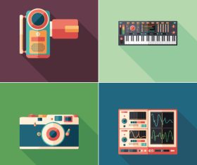 Synthesizer keyboard icon vector