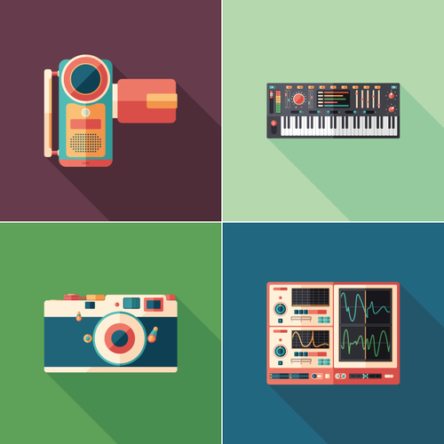 Synthesizer keyboard icon vector