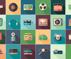 Tape radio receiver recorder icon vector
