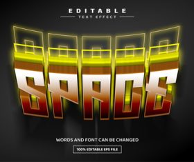 Text style effect vector space esport game