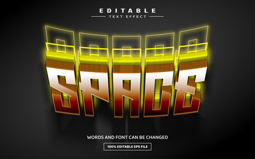 Text style effect vector space esport game