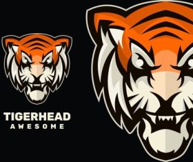 Tiger head mascot logo vector