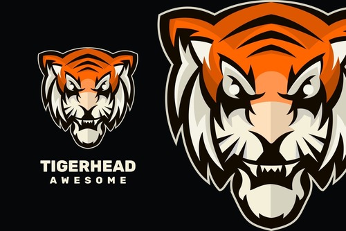 Tiger head mascot logo vector