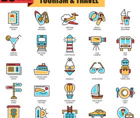 Tourism travel icon collection vector