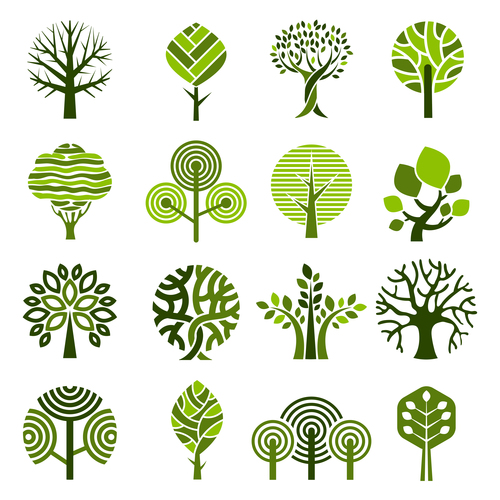 Tree badge abstract vector