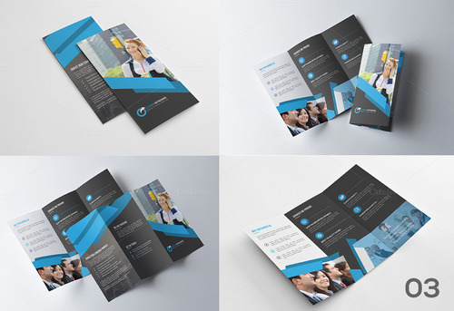 Tri fold corporate brochure template vector