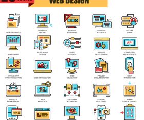Web design icon collection vector