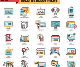 Web development icons collection vector