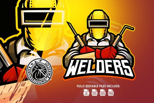 Welder worker logo vector