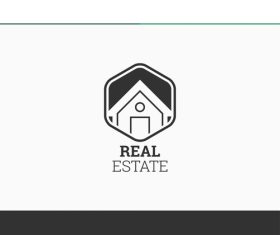 White real estate logo symbol vector