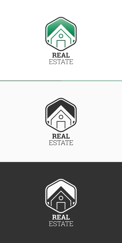 White real estate logo symbol vector
