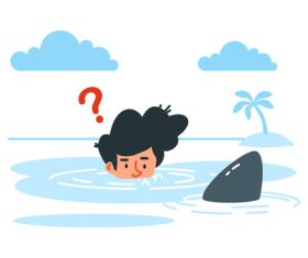 Why am i here cartoon illustration vector