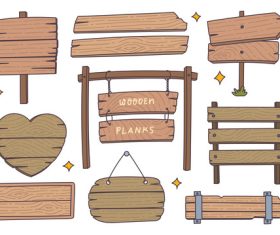 Wooden planks doodle vector