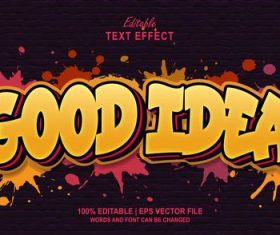 3d Good idea editable text effect vector