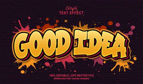 3d Good idea editable text effect vector