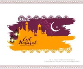Abstract watercolor Eid Mubarak background vector