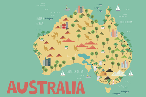 Australia maps vector