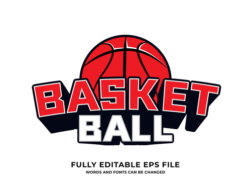 Basketball logo text effect vector