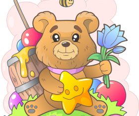 Bear colored vector illustration