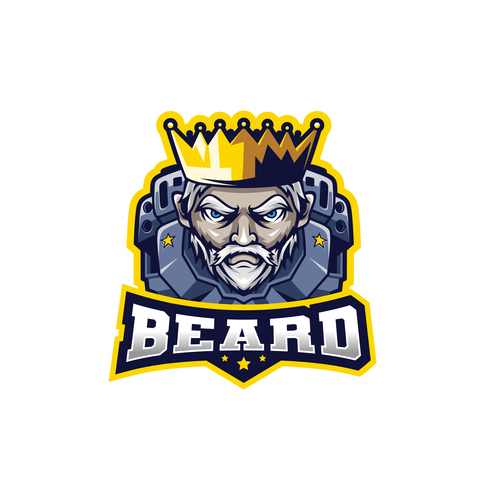 Beard cyborg vector logo