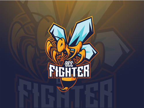 Bee fighter logo vector