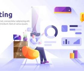 Big data analysis marketing vector