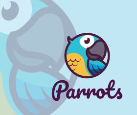 Blue parrot vector logo