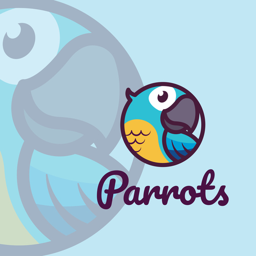 Blue parrot vector logo