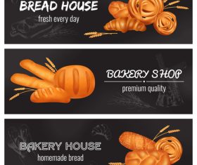 Bread baking realistic banner vector
