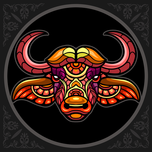 Bull painted vector