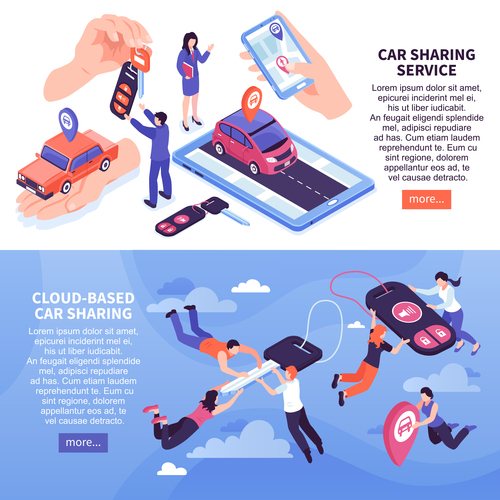 Car sharing banners vector