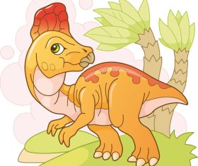 Cartoon corythosaurus vector