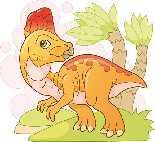 Cartoon corythosaurus vector