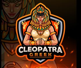 Cleopatra greek logo vector
