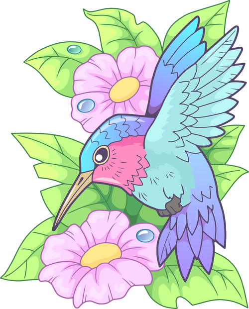 Hummingbird Drawing, Color, Painting, Beak, Flower, Flora, Pollinator,  Feather transparent background PNG clipart | HiClipart