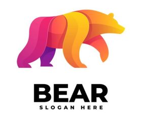 Colorful bear vector logo