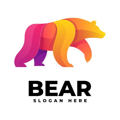 Colorful bear vector logo
