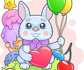Colorful bunny vector illustration