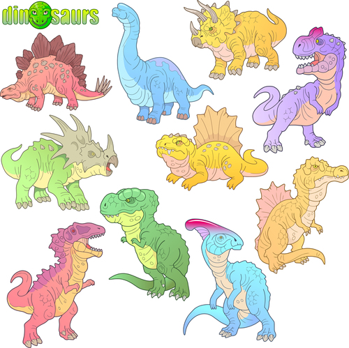 Colorful dinosaure vector