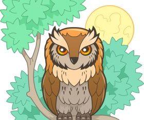 Colorful owl vector illustration