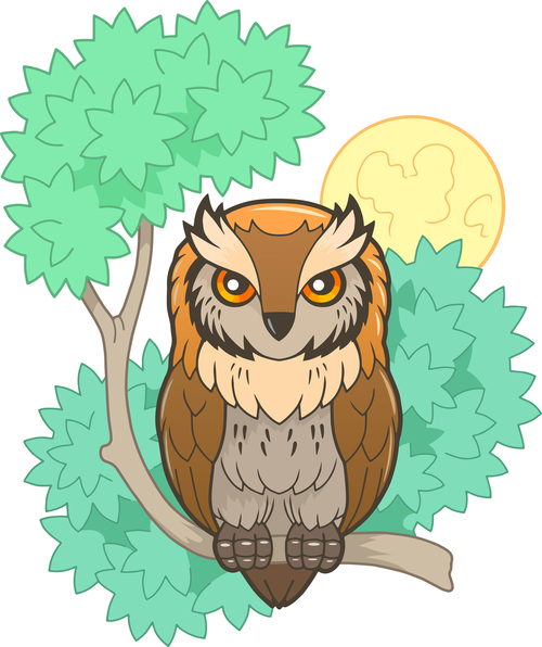 Colorful owl vector illustration