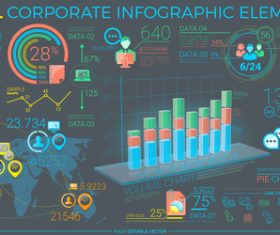 Column contrast corporate infographics vector