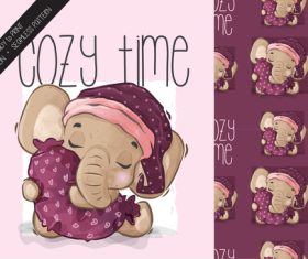 Cozy time seamless background illustration vector
