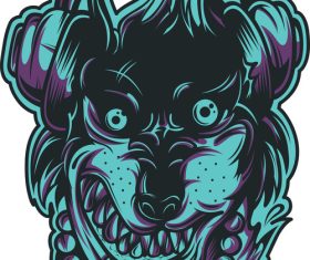 Crazy wolf t-shirt design vector