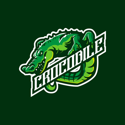 Crocodile mascot vector logo
