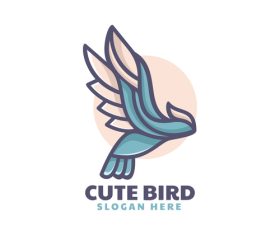 Cute bird vector logo