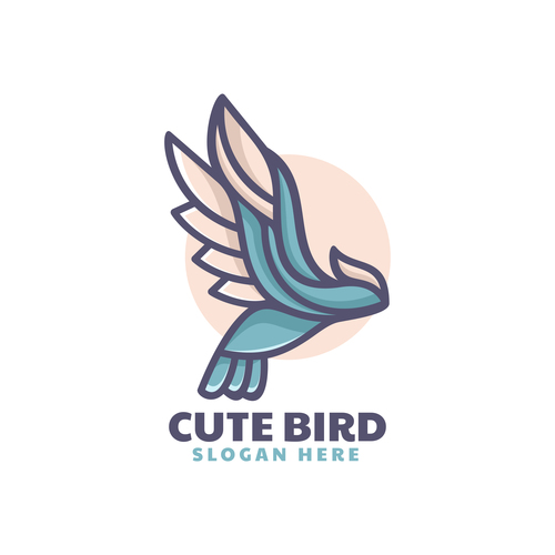 Cute bird vector logo