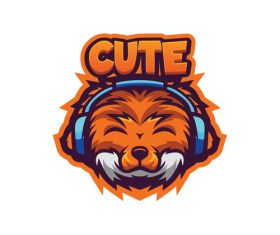 Cute fox vector logo
